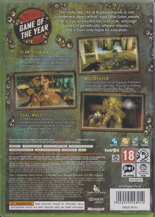 Bioshock 2 - XBOX Live - XBOX 360 (B Grade) (Genbrug)